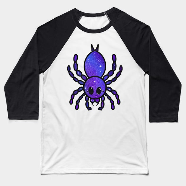 Colorful Cartoon Tarantula (Night Sky) Baseball T-Shirt by IgorAndMore